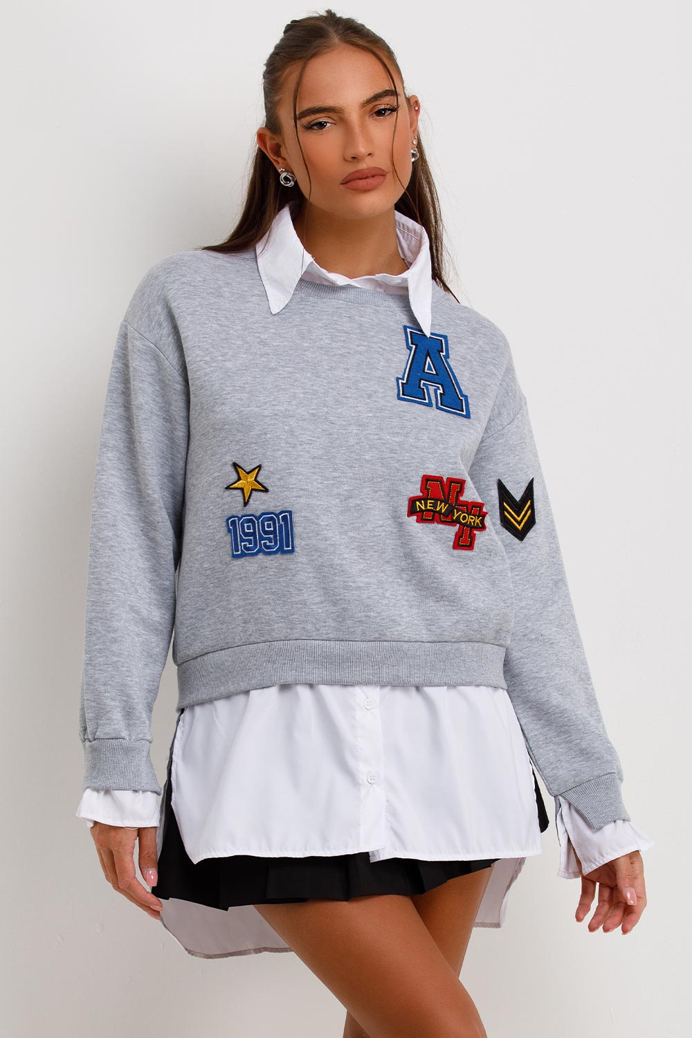womens spring jumper shirt with new york slogan