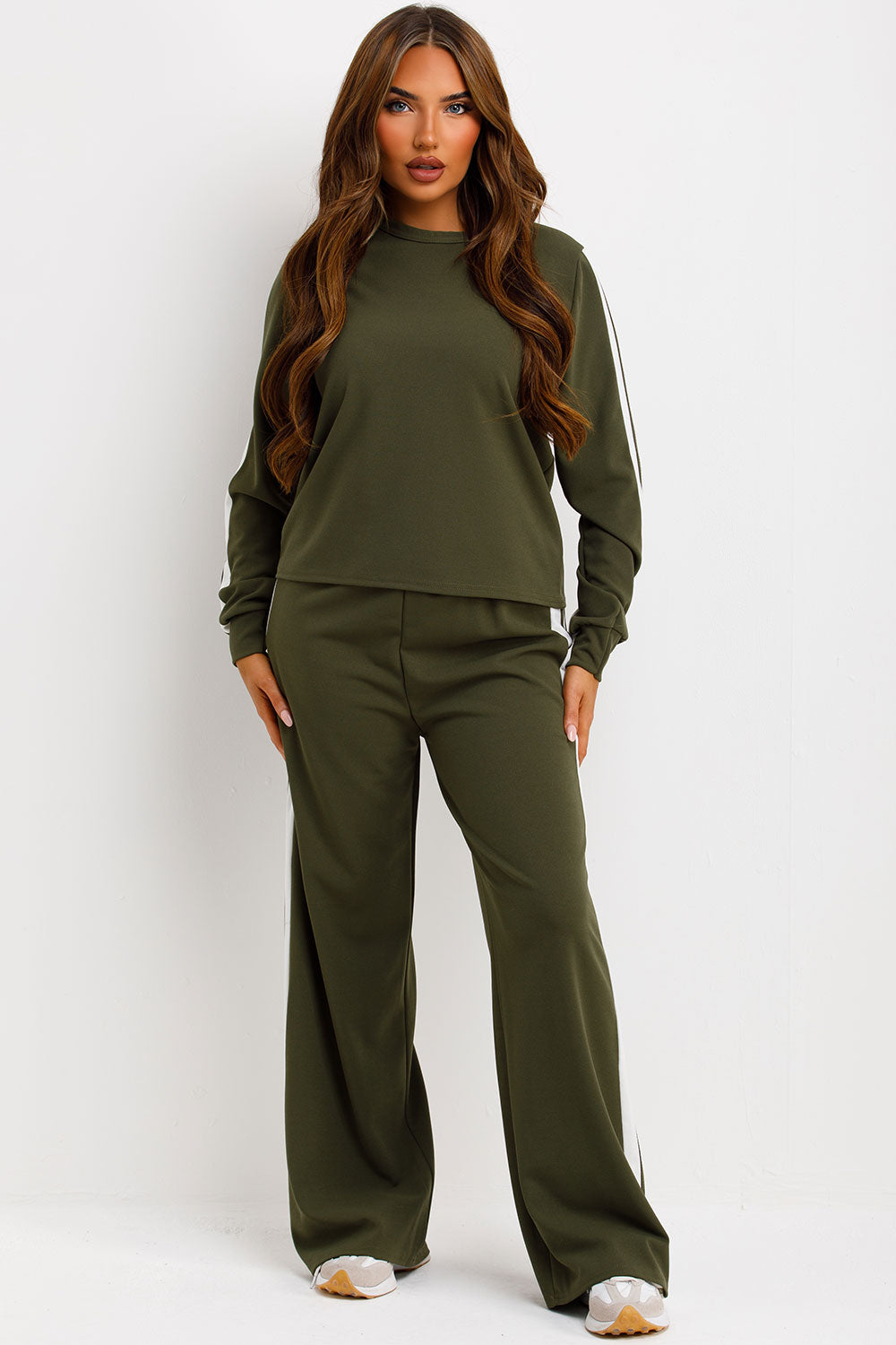 side stripe loungewear set womens