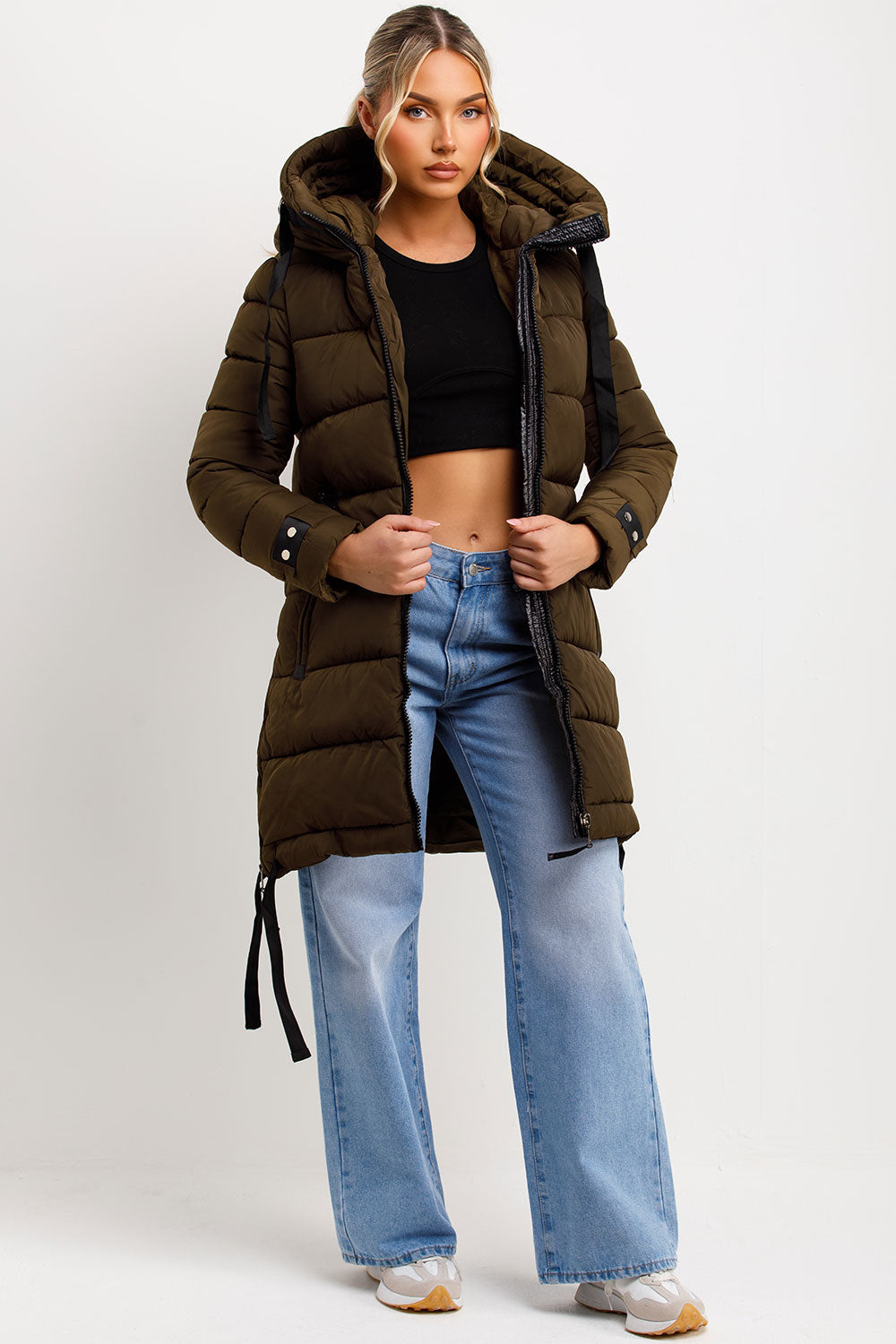 puffer coat with hood for winter sale uk
