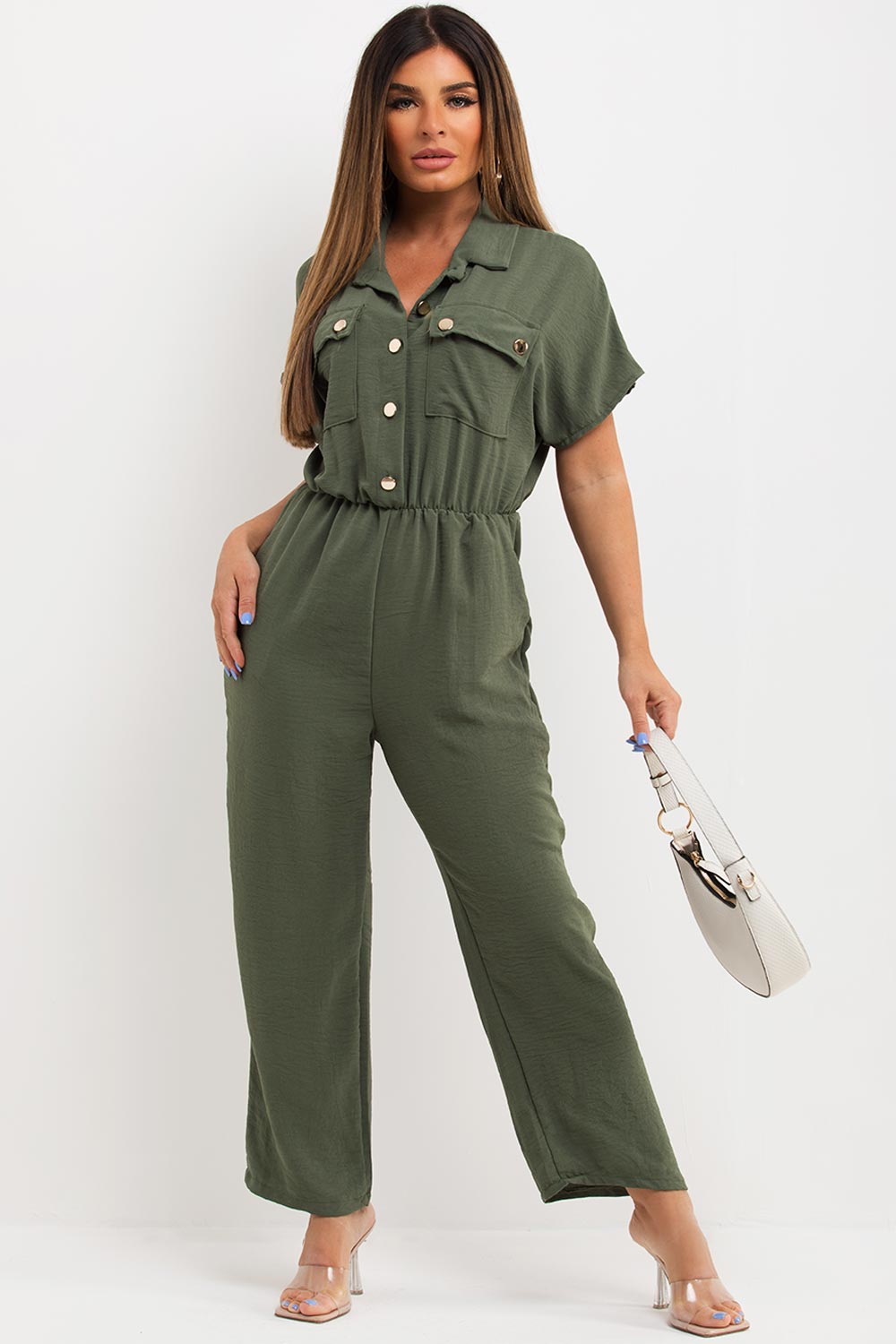 wide leg utility jumpsuit uk