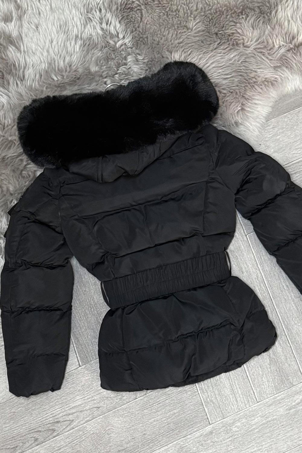 faux fur hood puffer padded coat for girls 2 years to 16 years old