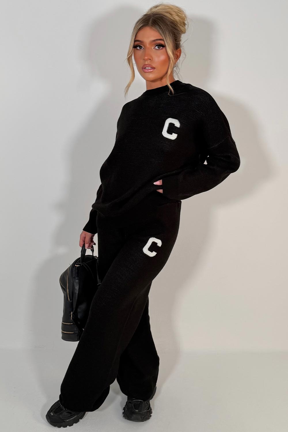 couture club knitted lounge set c slogan womens uk styledup