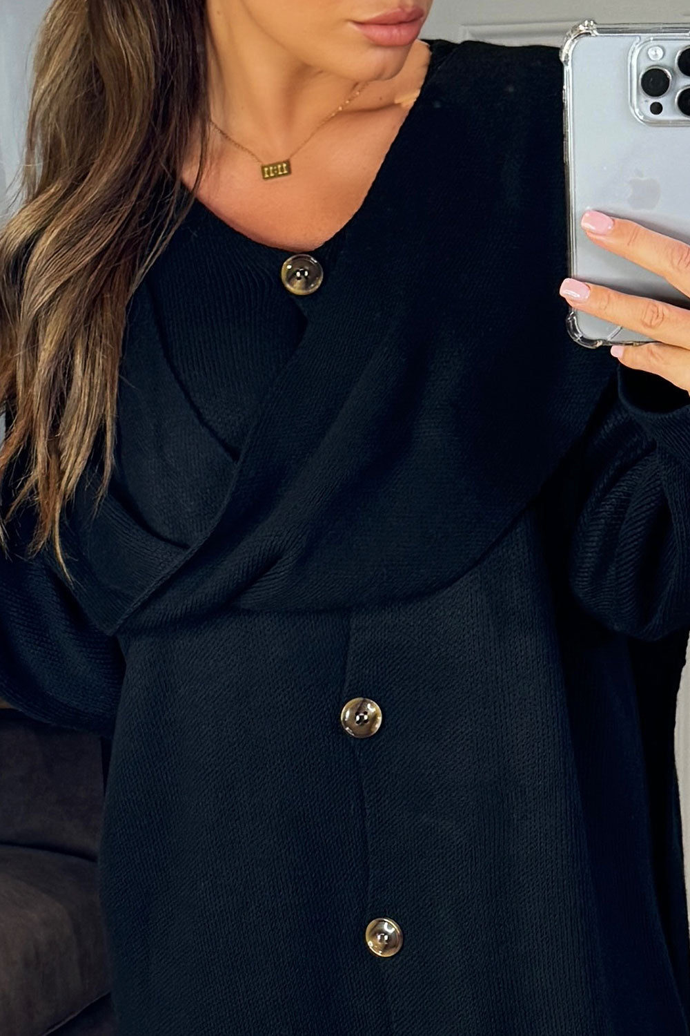 knitted oversized cardigan with scarf and wide leg trousers two piece set womens knitwear lounge set styledup