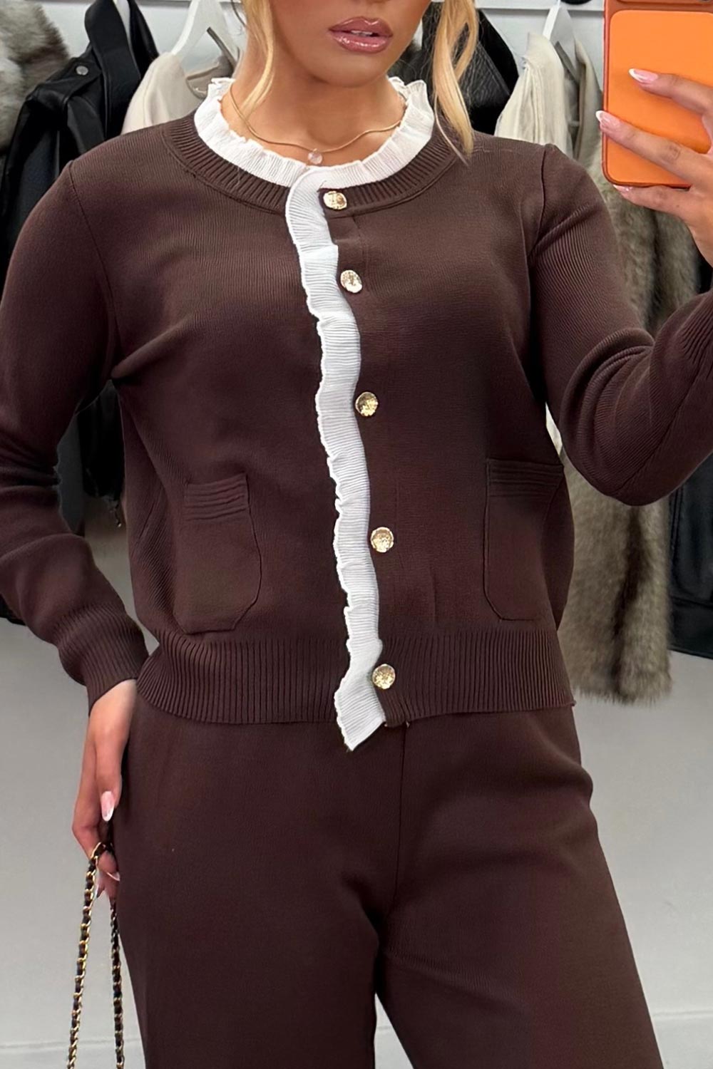 womens knitted jumper top and trousers two piece set occasion outfit styledup uk
