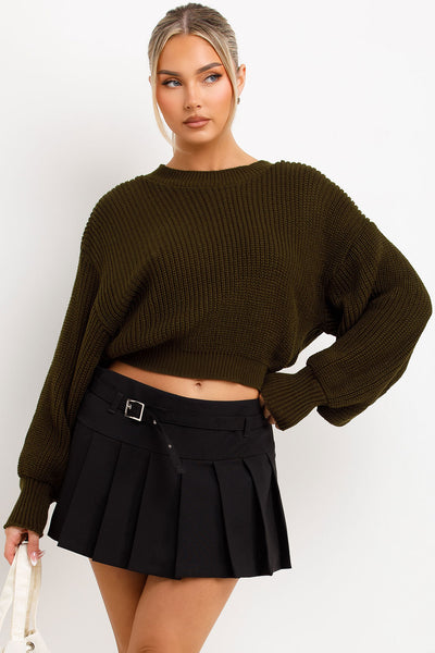 Women's Knitted Jumper Oversized Khaki Knitwear –