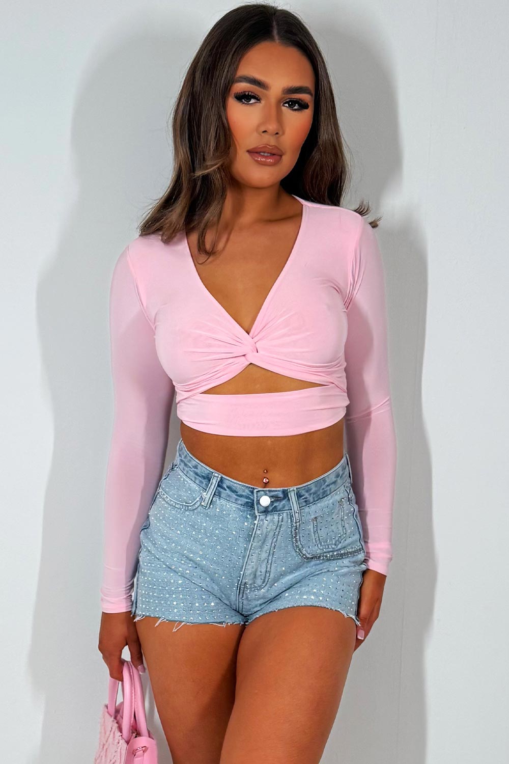 going out cut out long sleeve white festival rave top styledup