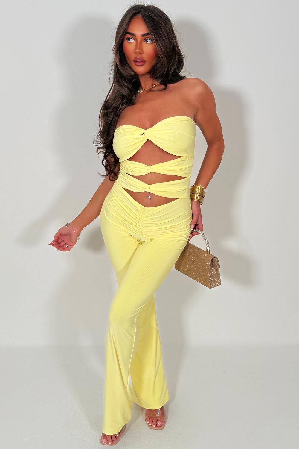 twist front cut out detail jumpsuit going out summer occasion outfit uk