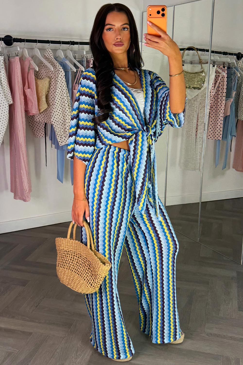 womens wide leg trousers and tie front top two piece summer holiday outfit set styledup uk white fox