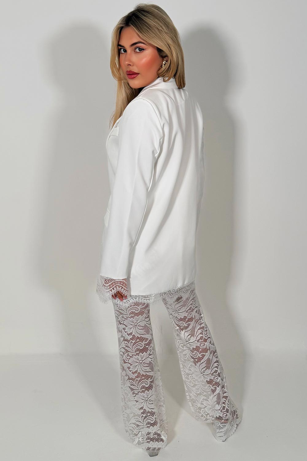 womens cream oversized blazer styledup fashion