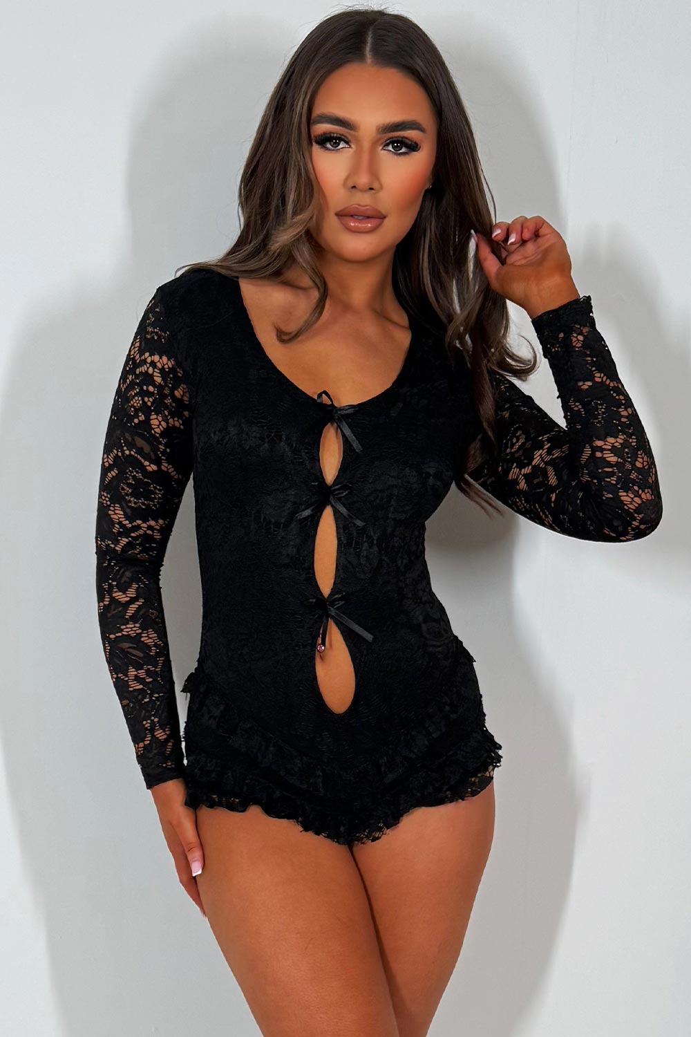 bloomer frilly ruffle lace playsuit festival holiday outfit