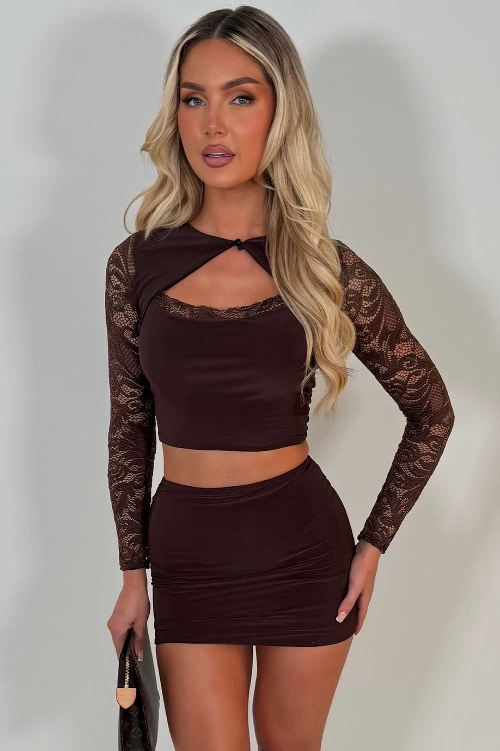 night out christmas party outfit brown uk styledup