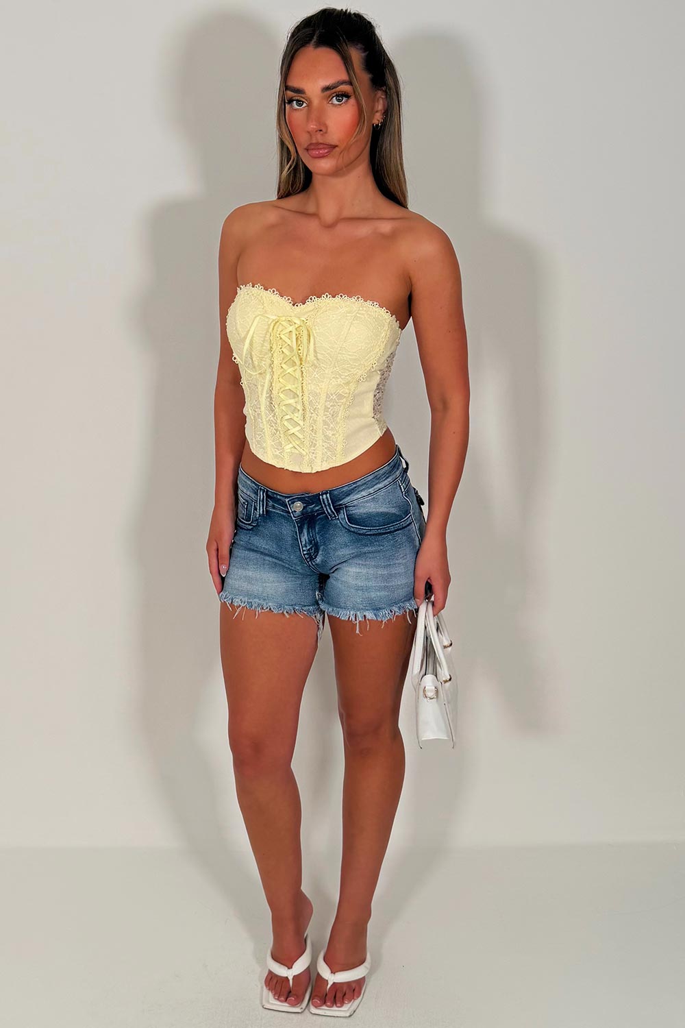 going out lace corset top uk styledup white fox uk