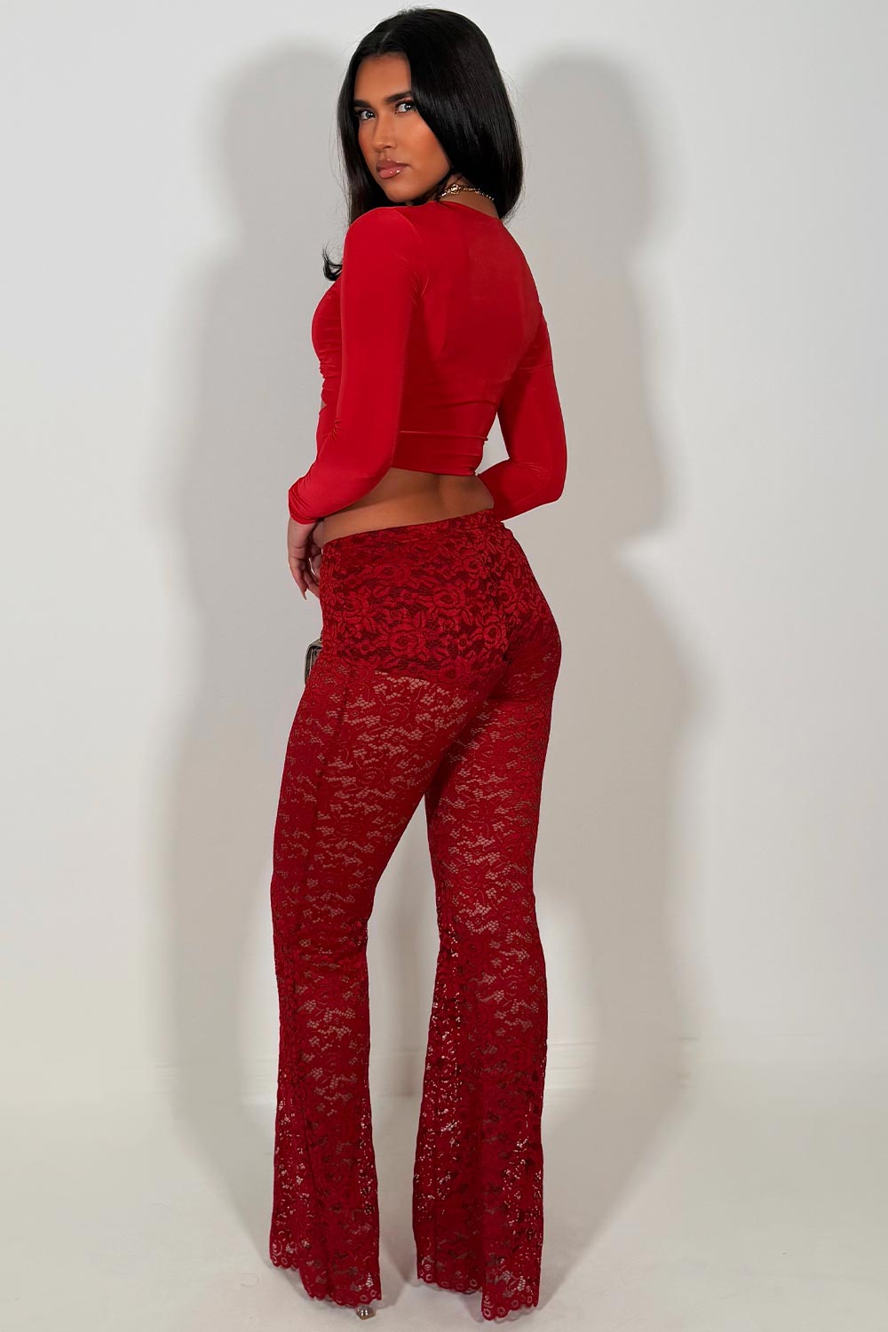 high waist lace trousers festival outfit styledup fashion