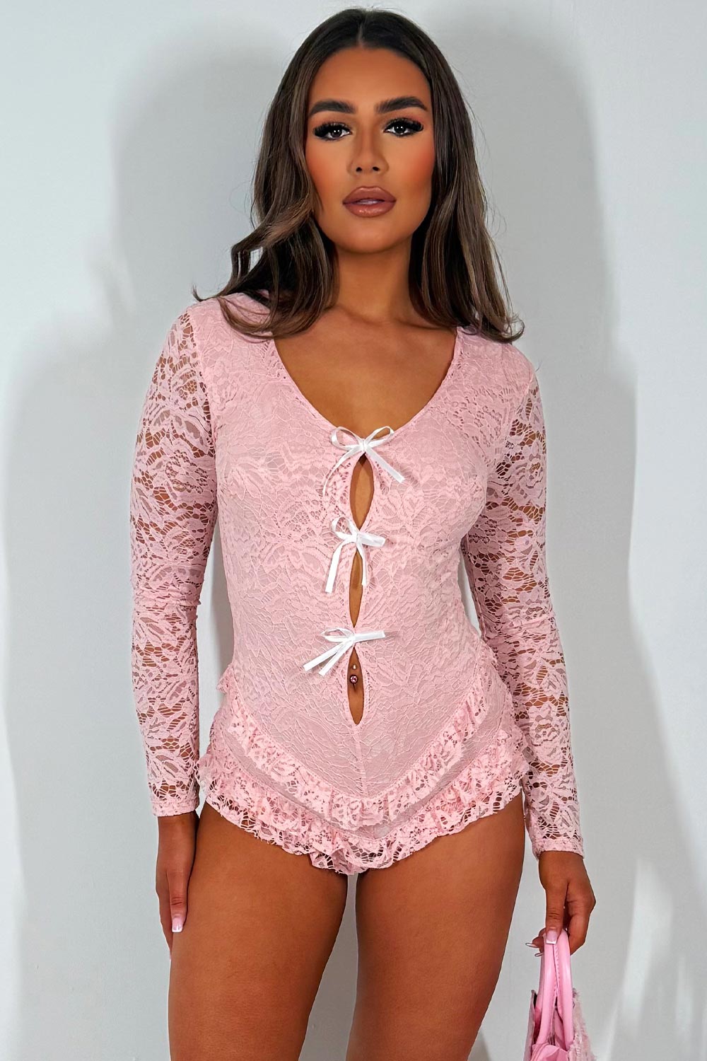 bloomer frilly ruffle lace playsuit festival holiday outfit styled up