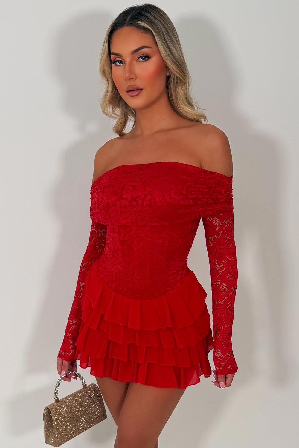 red lace playsuit summer holiday outfit night out occasion dresses uk styledup