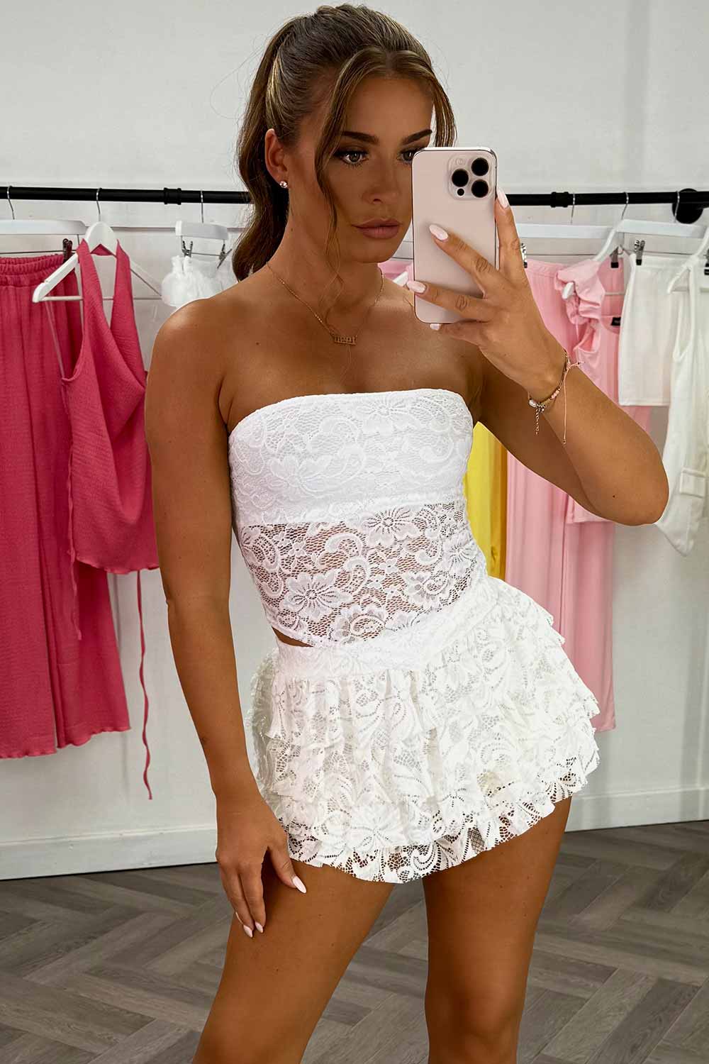 frilly ruffle bloomer lace mini skort styledup festival outfit