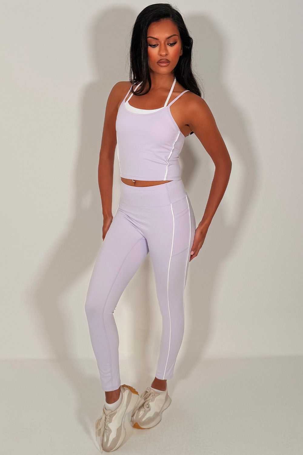 alo yoga airbrush high waist legging & double up bra top two piece matching set uk sale styledup fashion uk sale