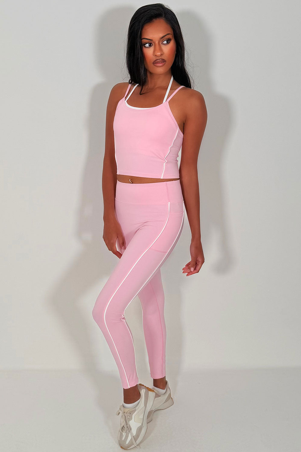 alo yoga high waist legging and bralet top two piece matching set styledup uk