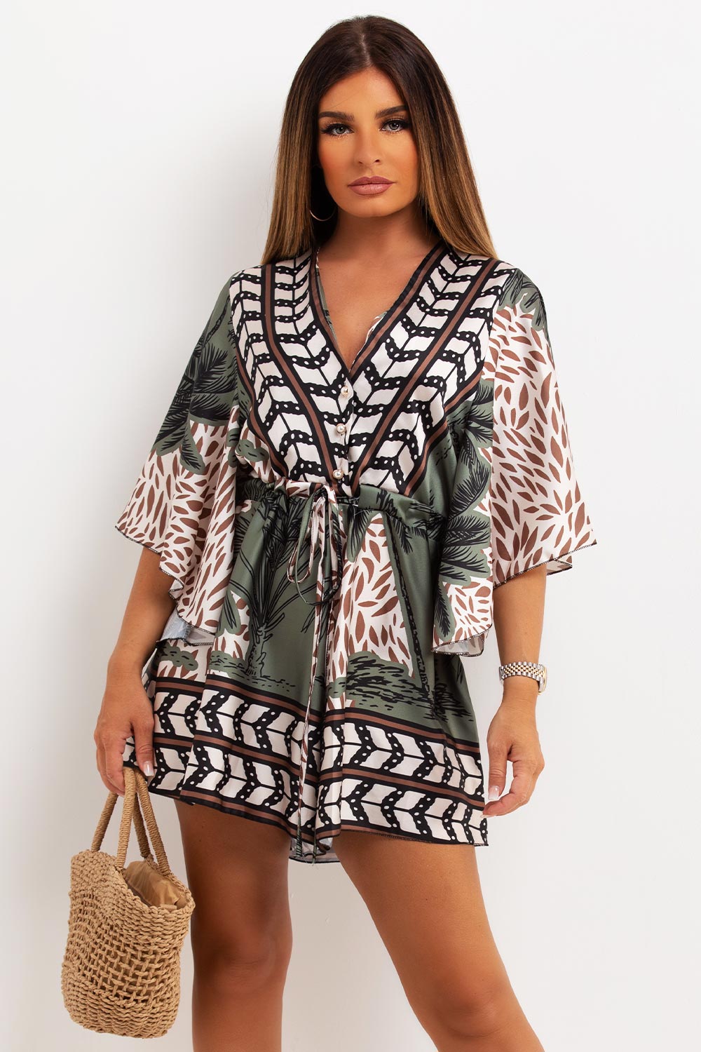 playsuit with tie waist floral print