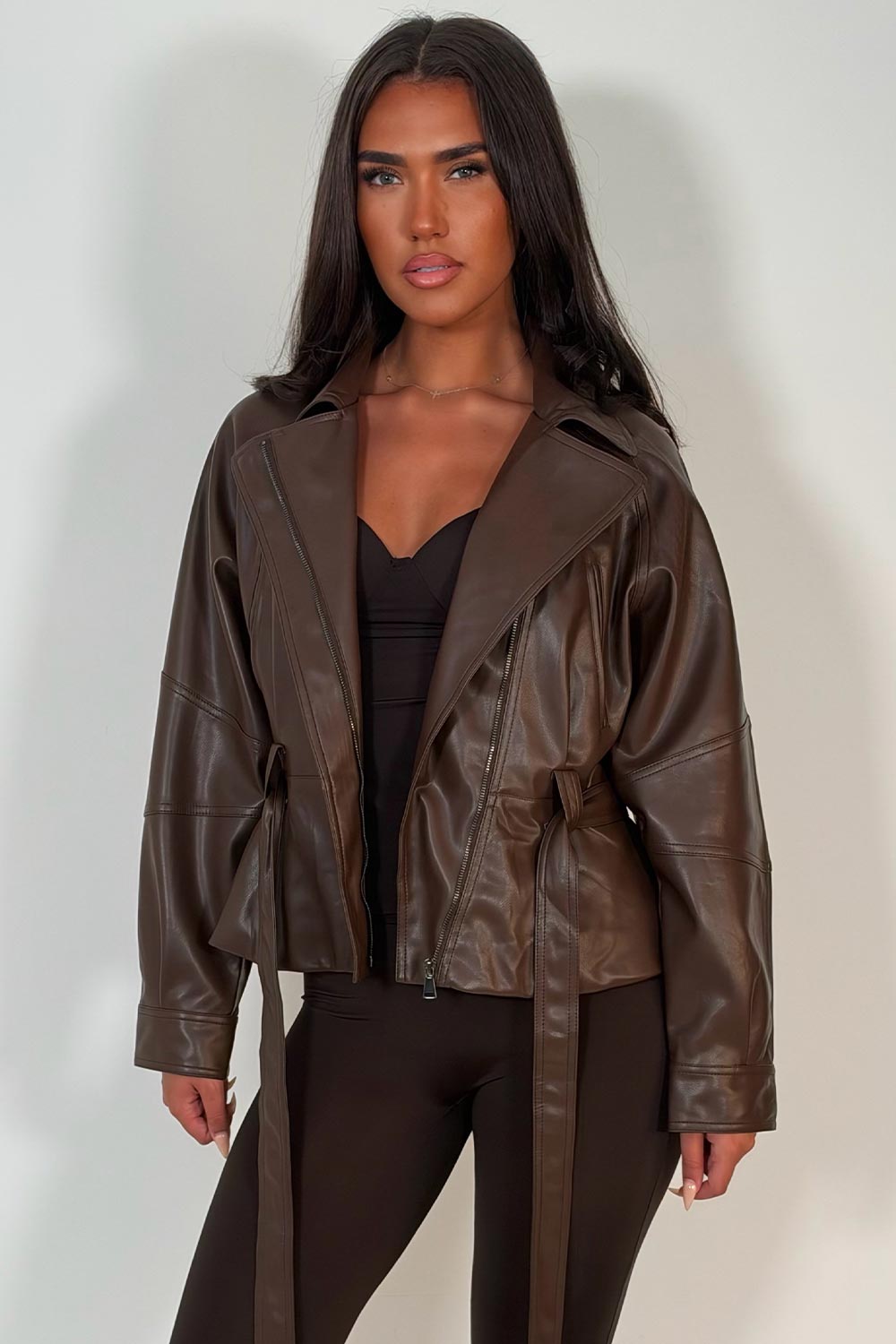 womens faux leather winter jacket zara uk