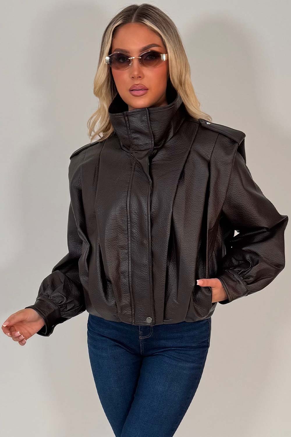 zara womens faux leather bomber jacket uk
