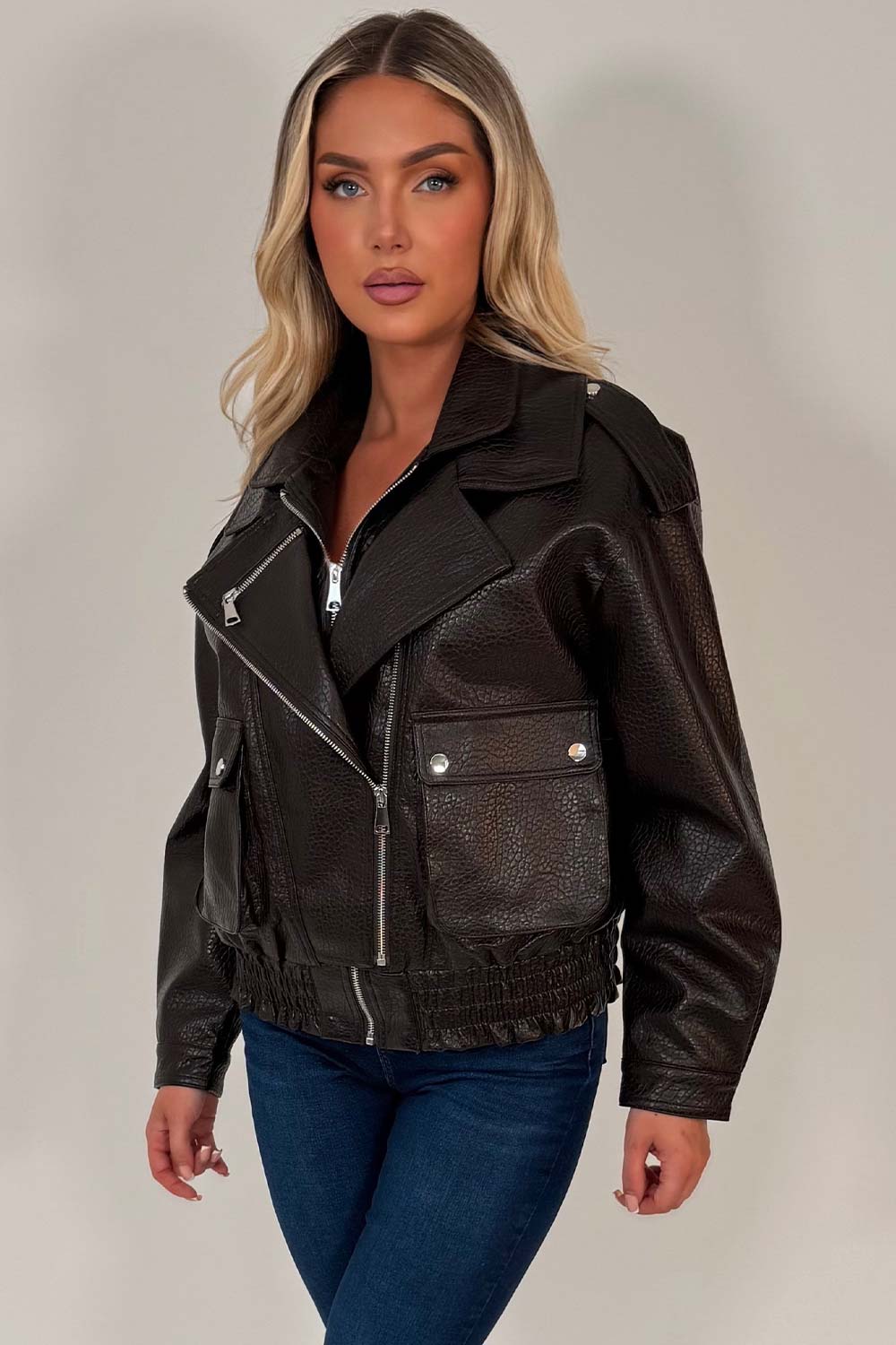 zara womens bomber jacket brown styledup uk