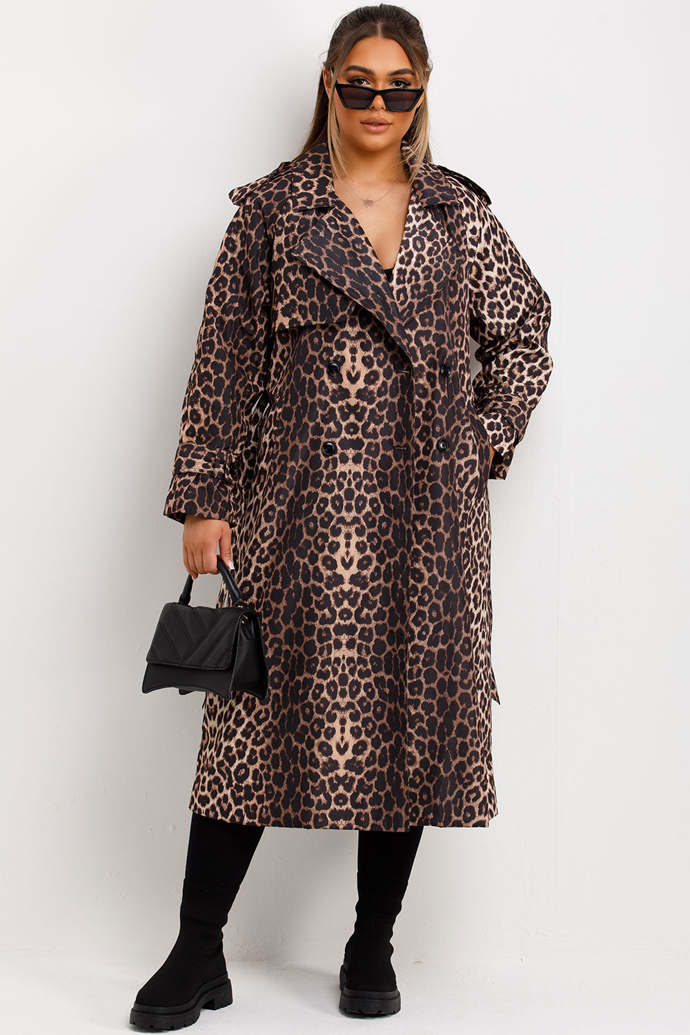 womens leopard print coat long