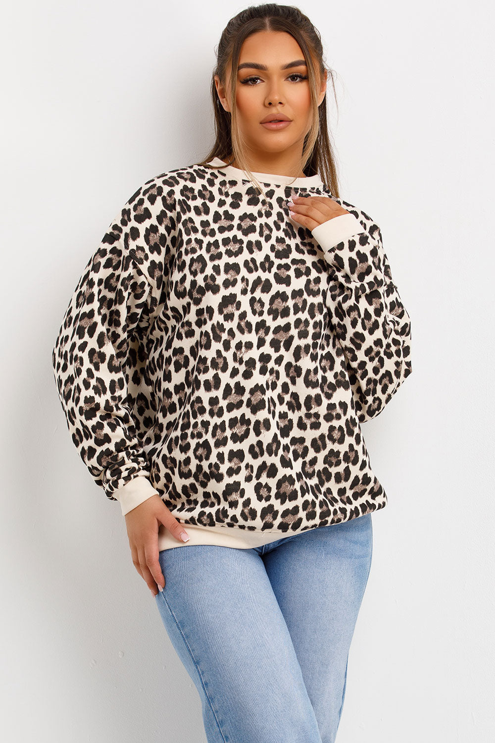 womens leopard print sweatshirt