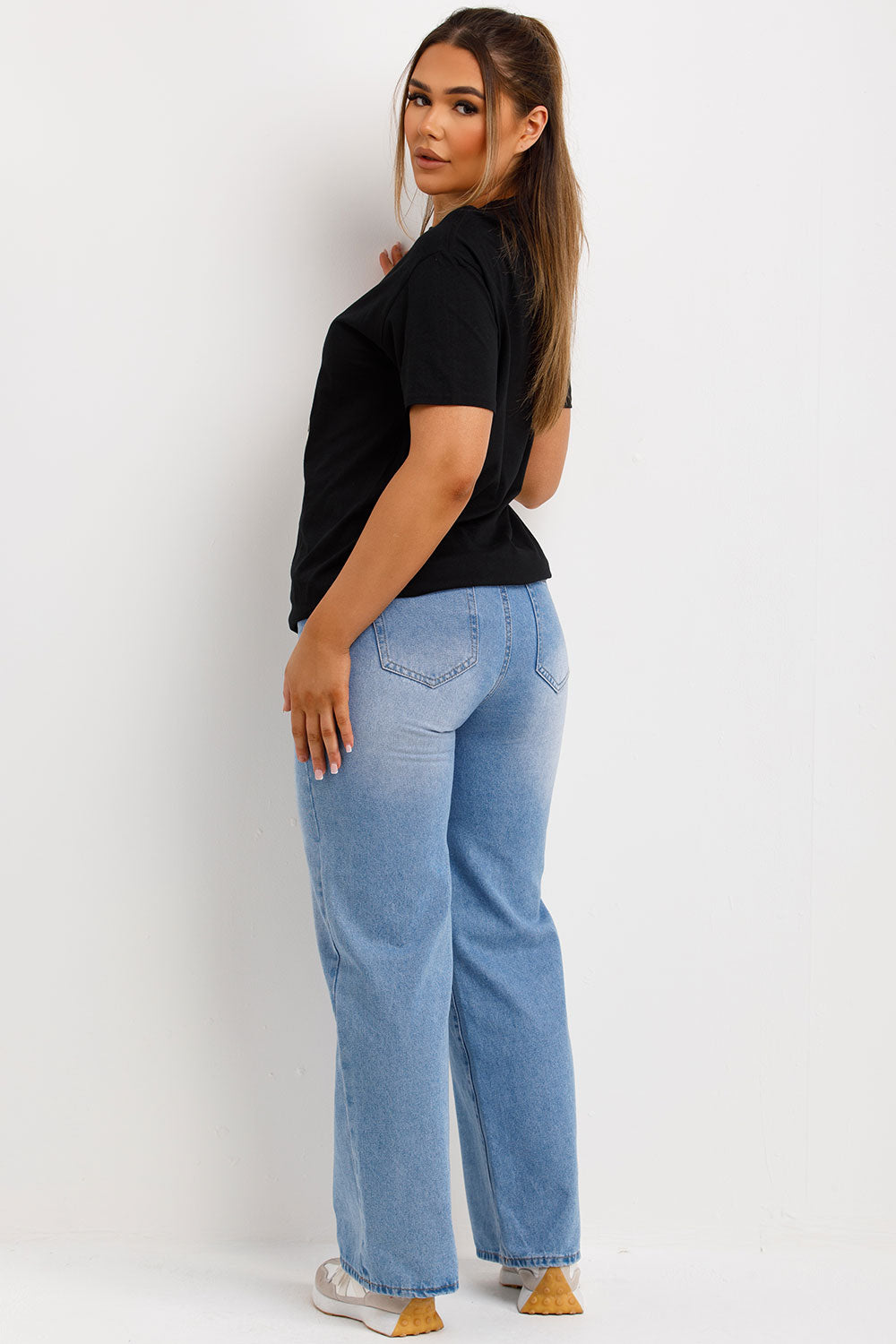 black t shirt with leopard print teddy bear print womens