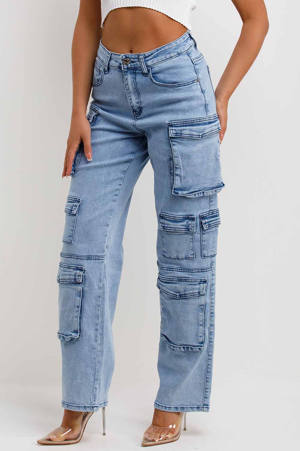 womens cargo jeans with pockets