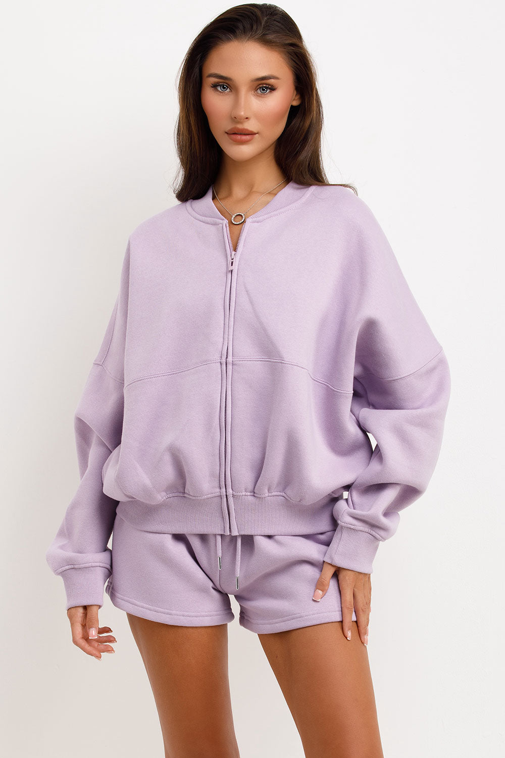 womens short tracksuit bomber jacket airport outfit uk