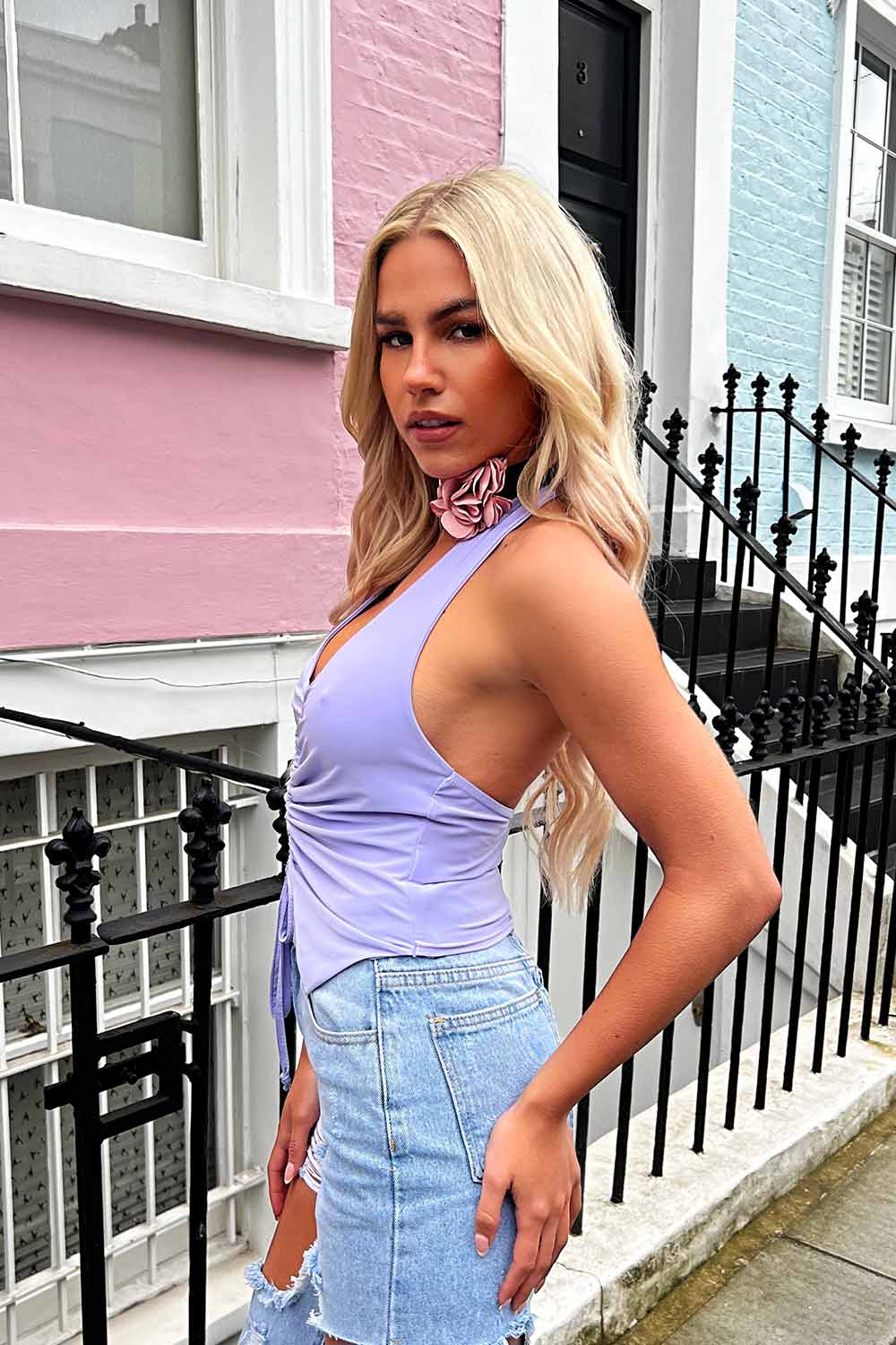 slinky ruched front festival crop top