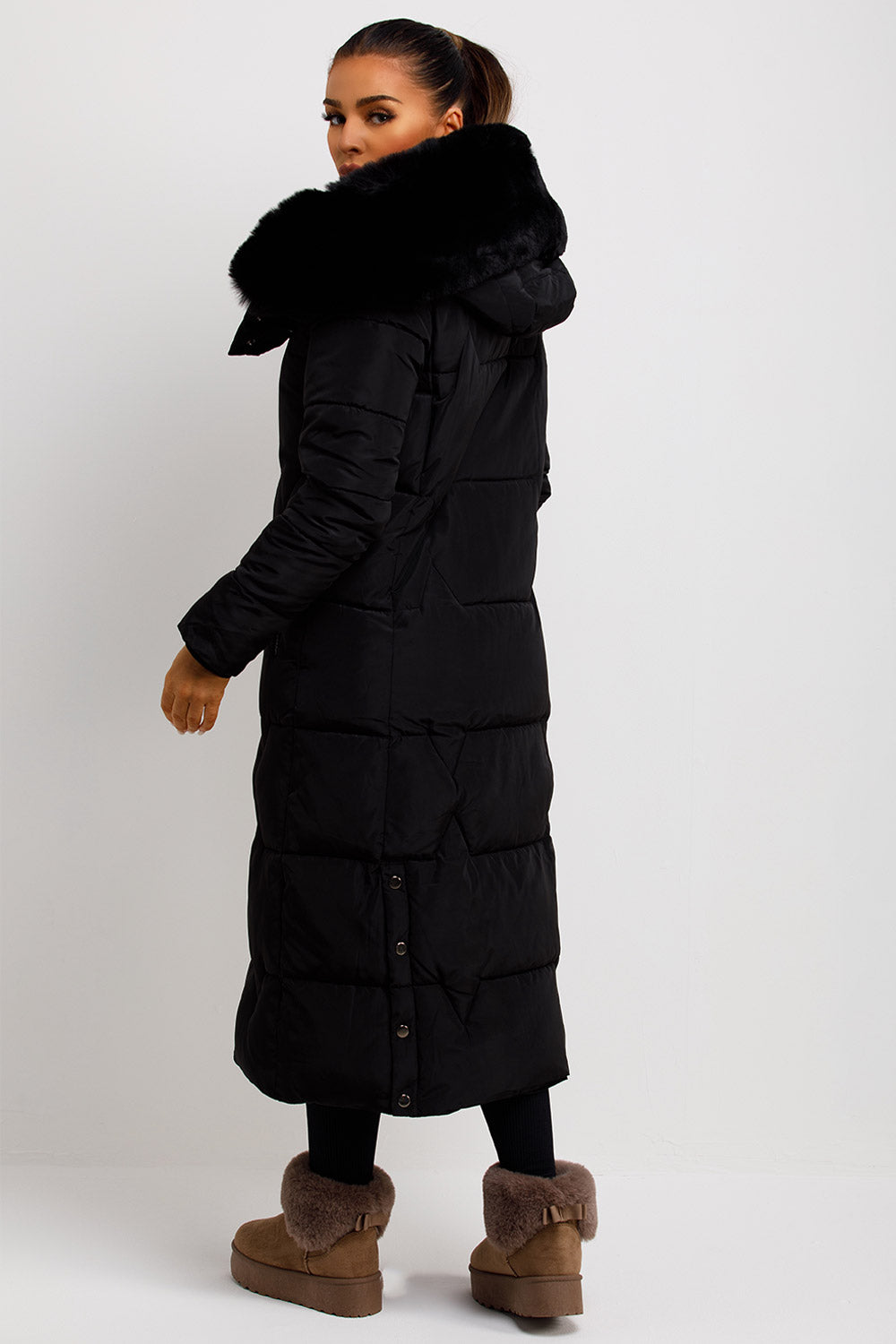 womens long puffer coat