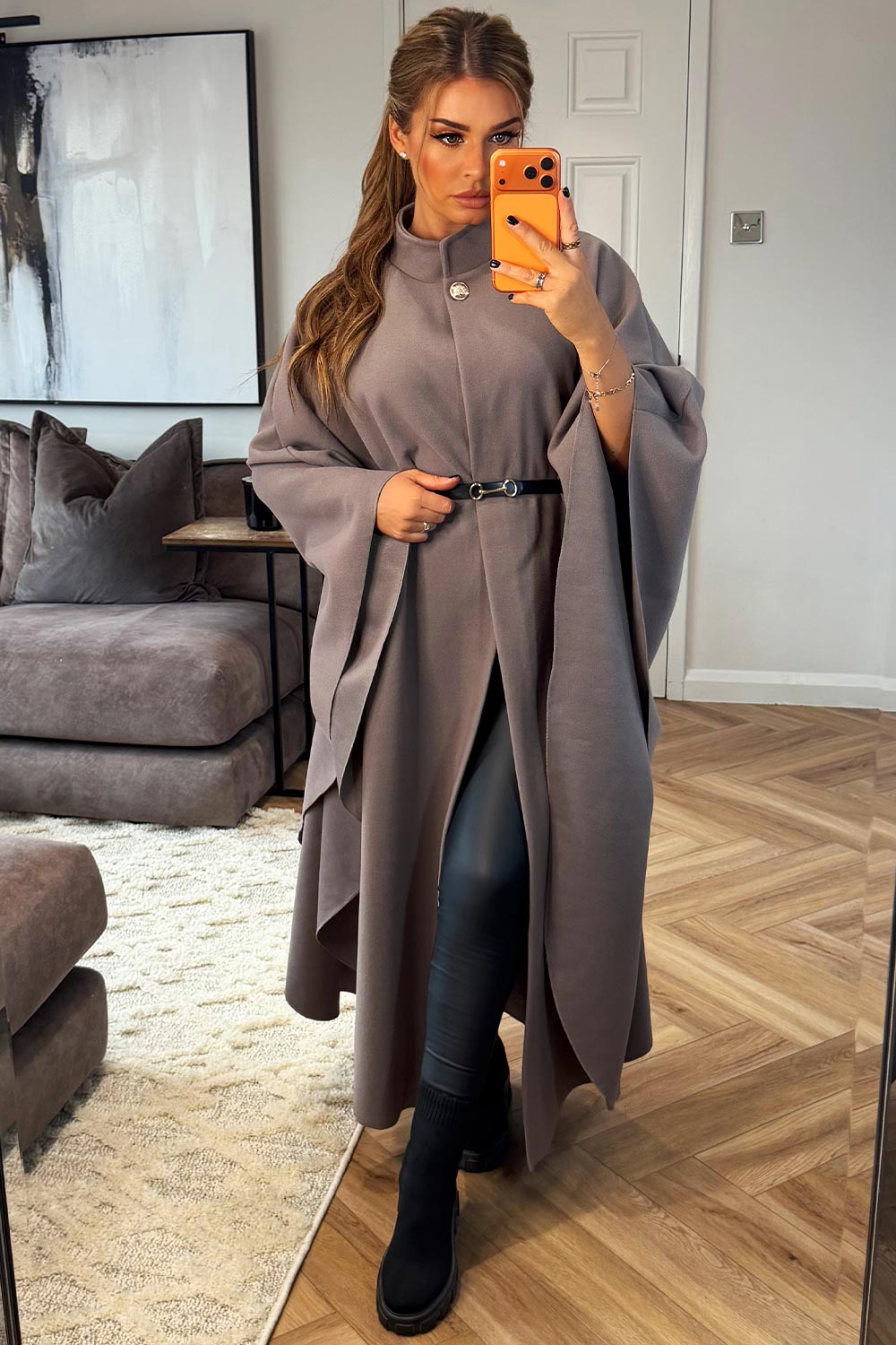 women's long cape shawl mocha poncho styledup christmas markets outfit
