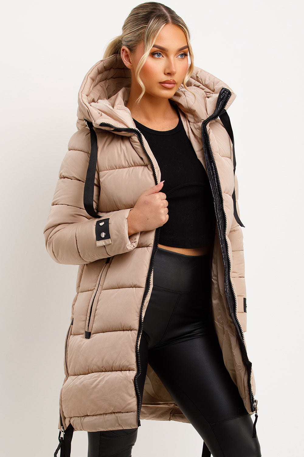 longline puffer jacket womens