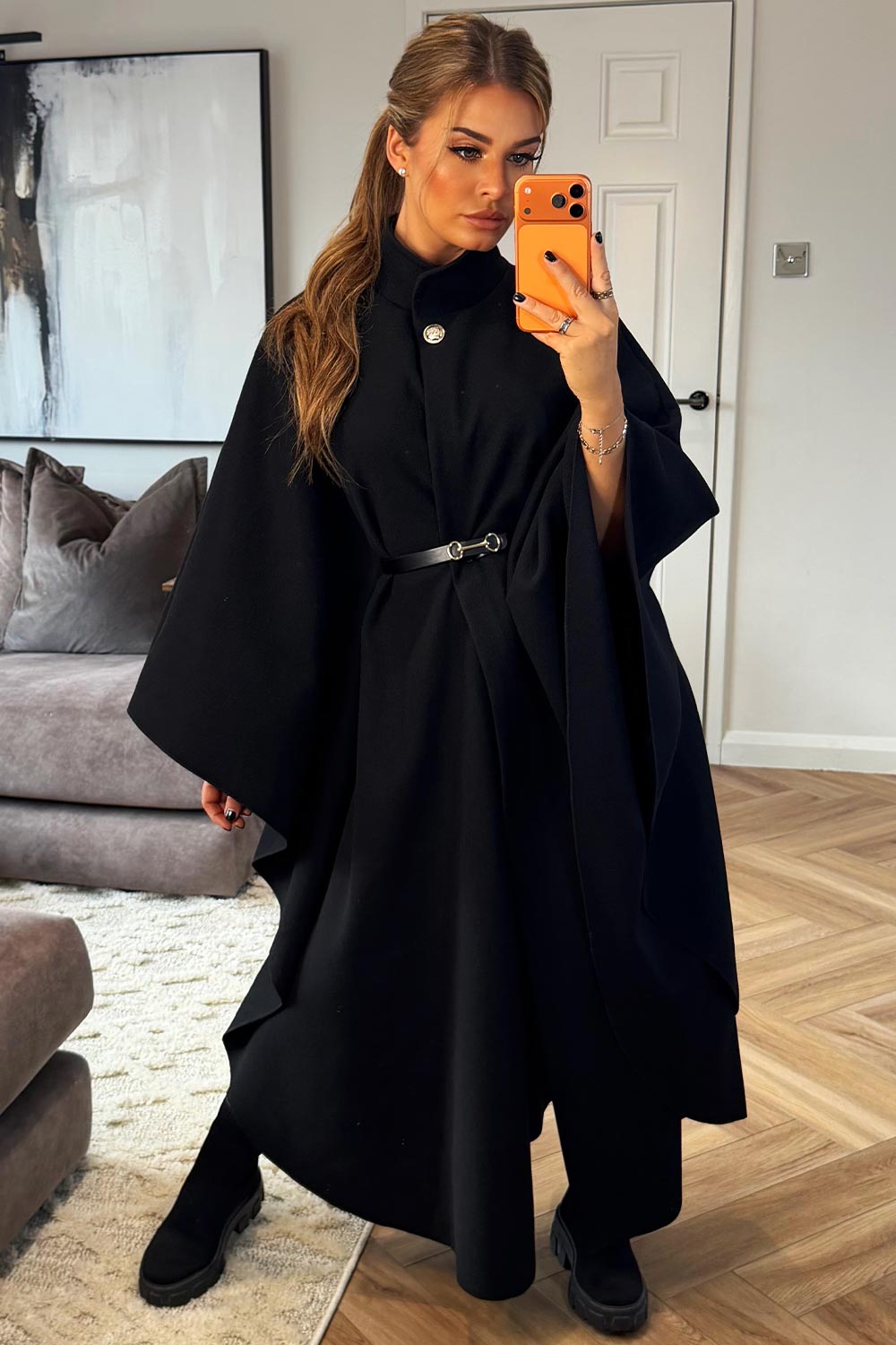 long cape shawl womens christmas markets winter outfit