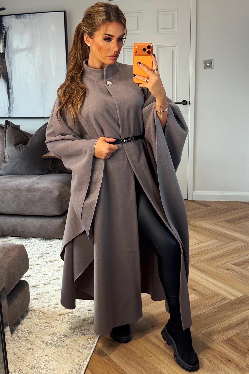 long cape shawl womens christmas markets winter outfit