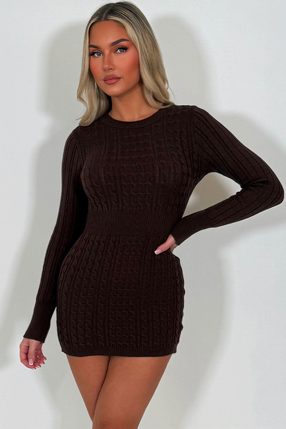 womens christmas jumper dress with long sleeves fitted styledup