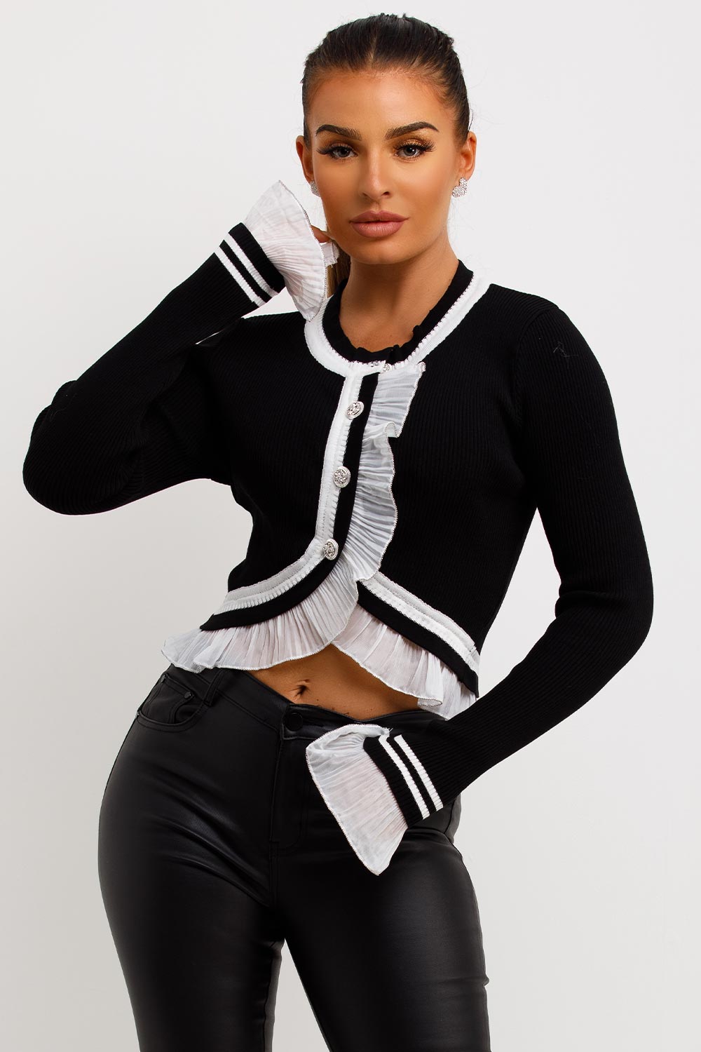 frilly knitted jumper womens