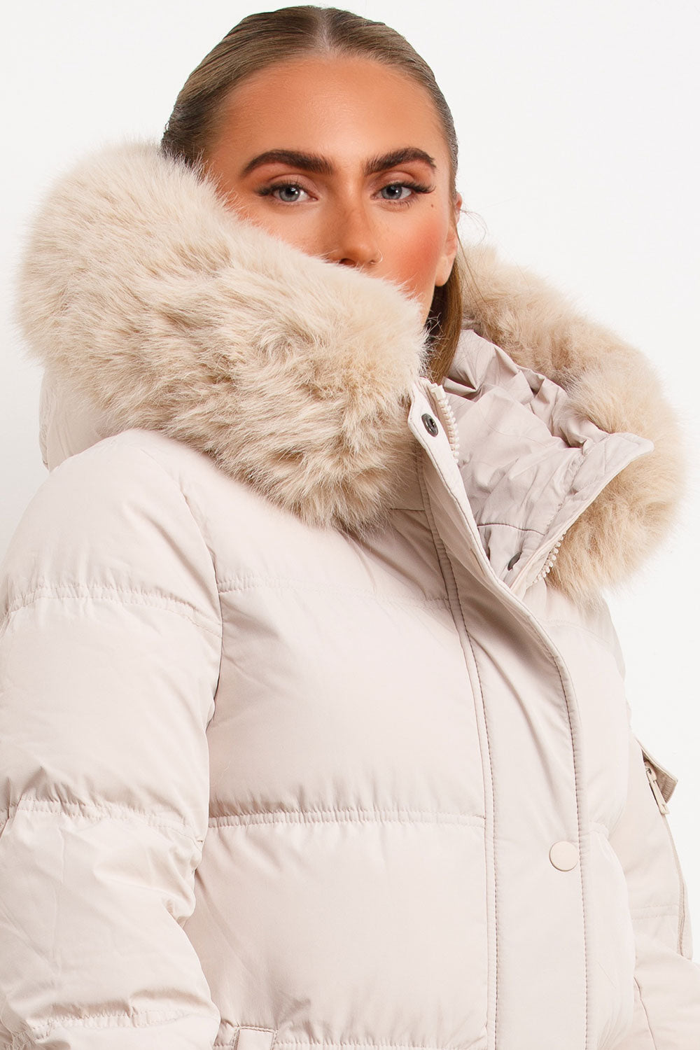 padded coat longline womens outerwear