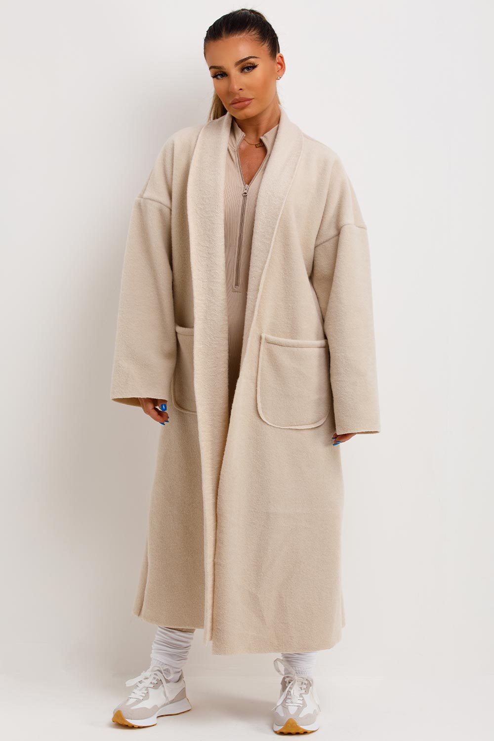womens longline waterfall oversized coat uk