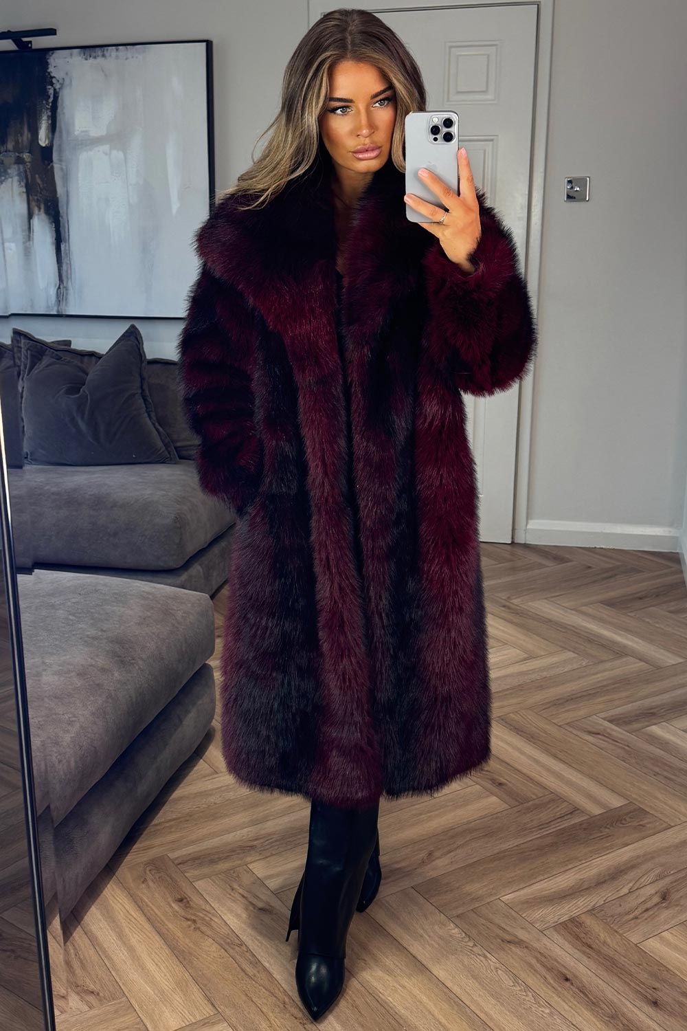 zara womens fur coat with collar styledup