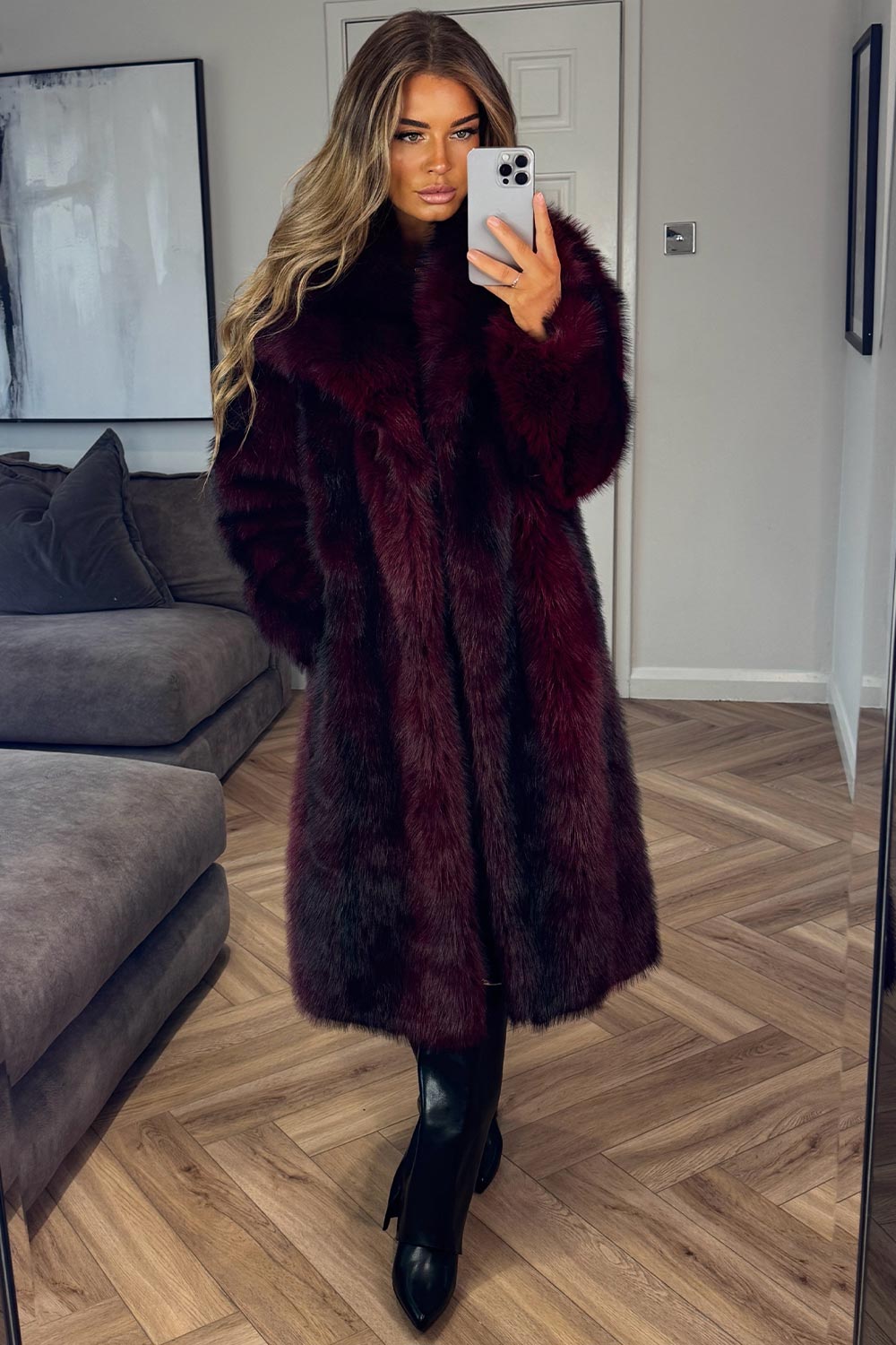 styledup fur longline coat uk for womens