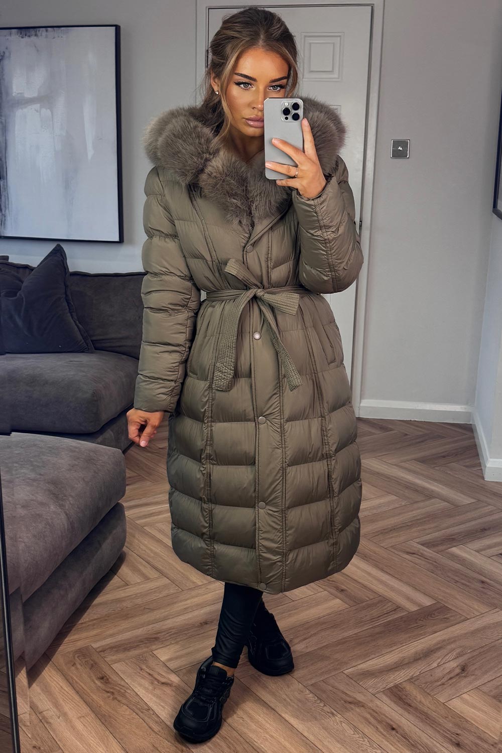 womens puffer padded winter coat with fur hood styledup uk