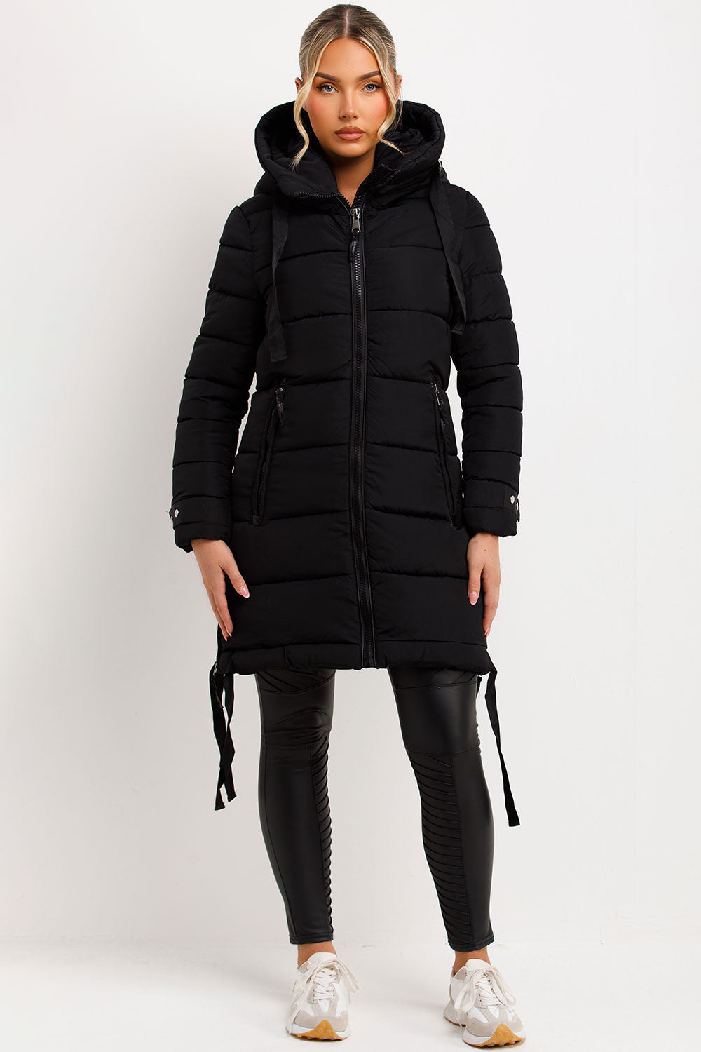 womens long warm coat for winter with hood