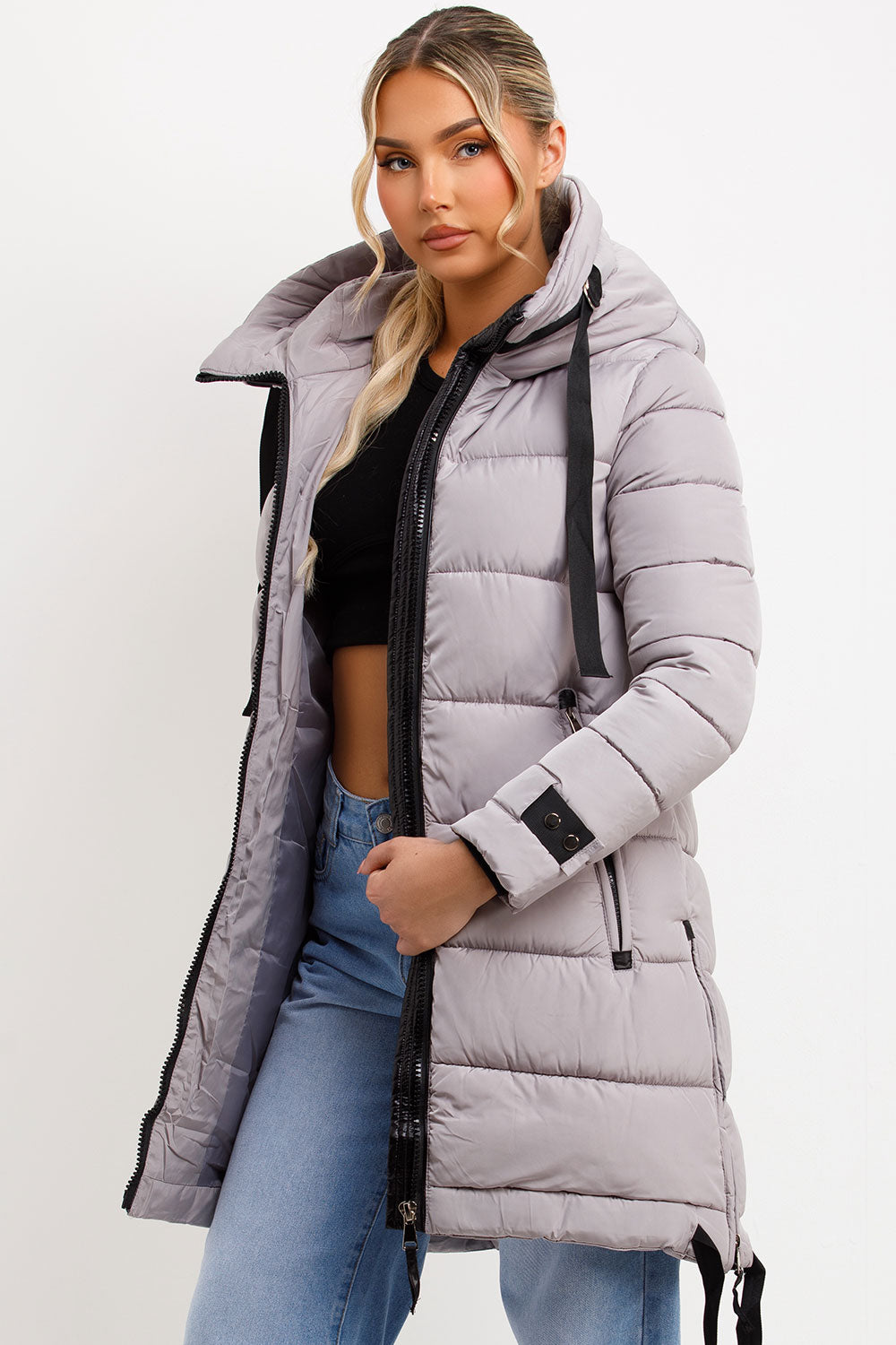 puffer coat with hood for winter sale uk