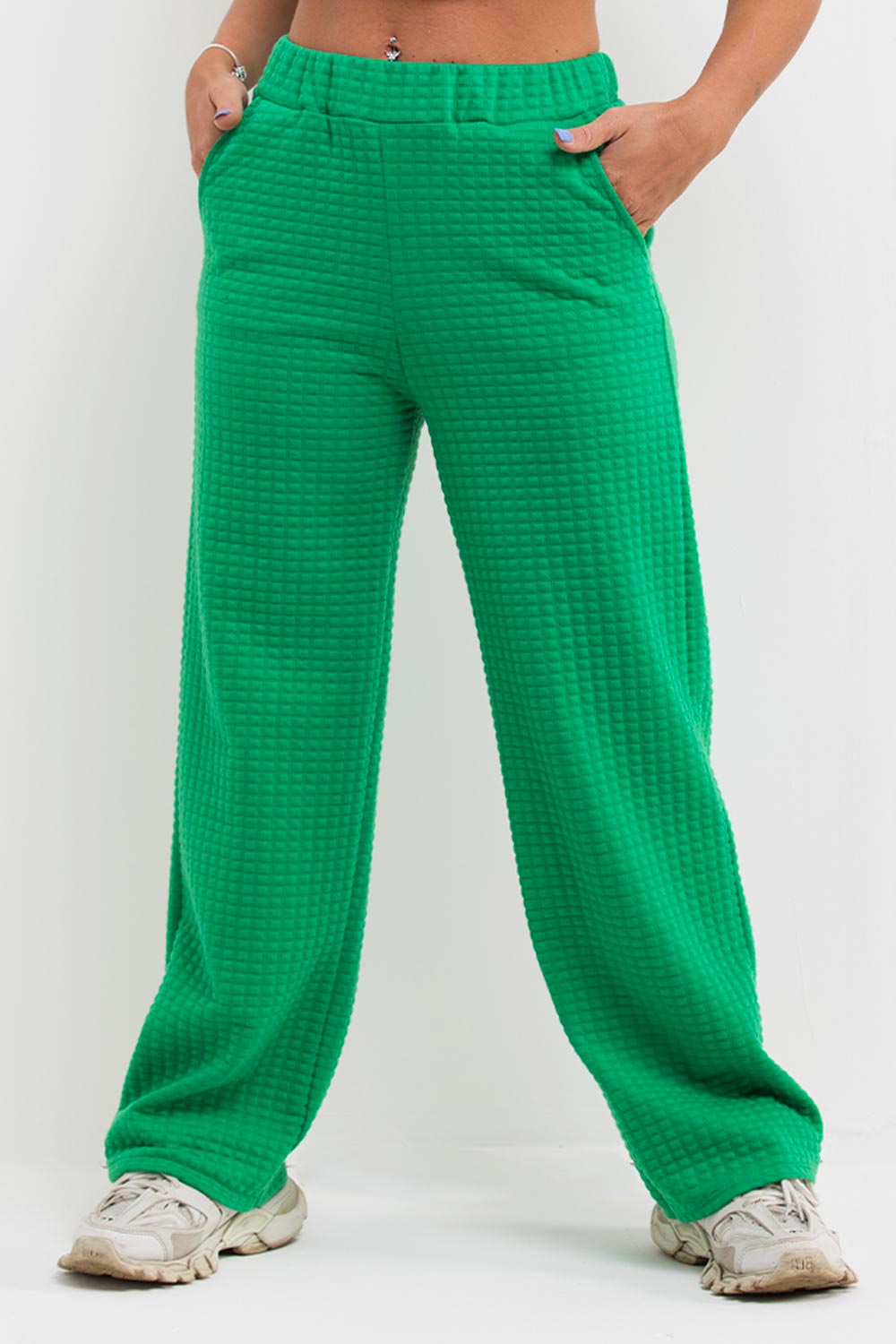 wide leg quilted trousers womens