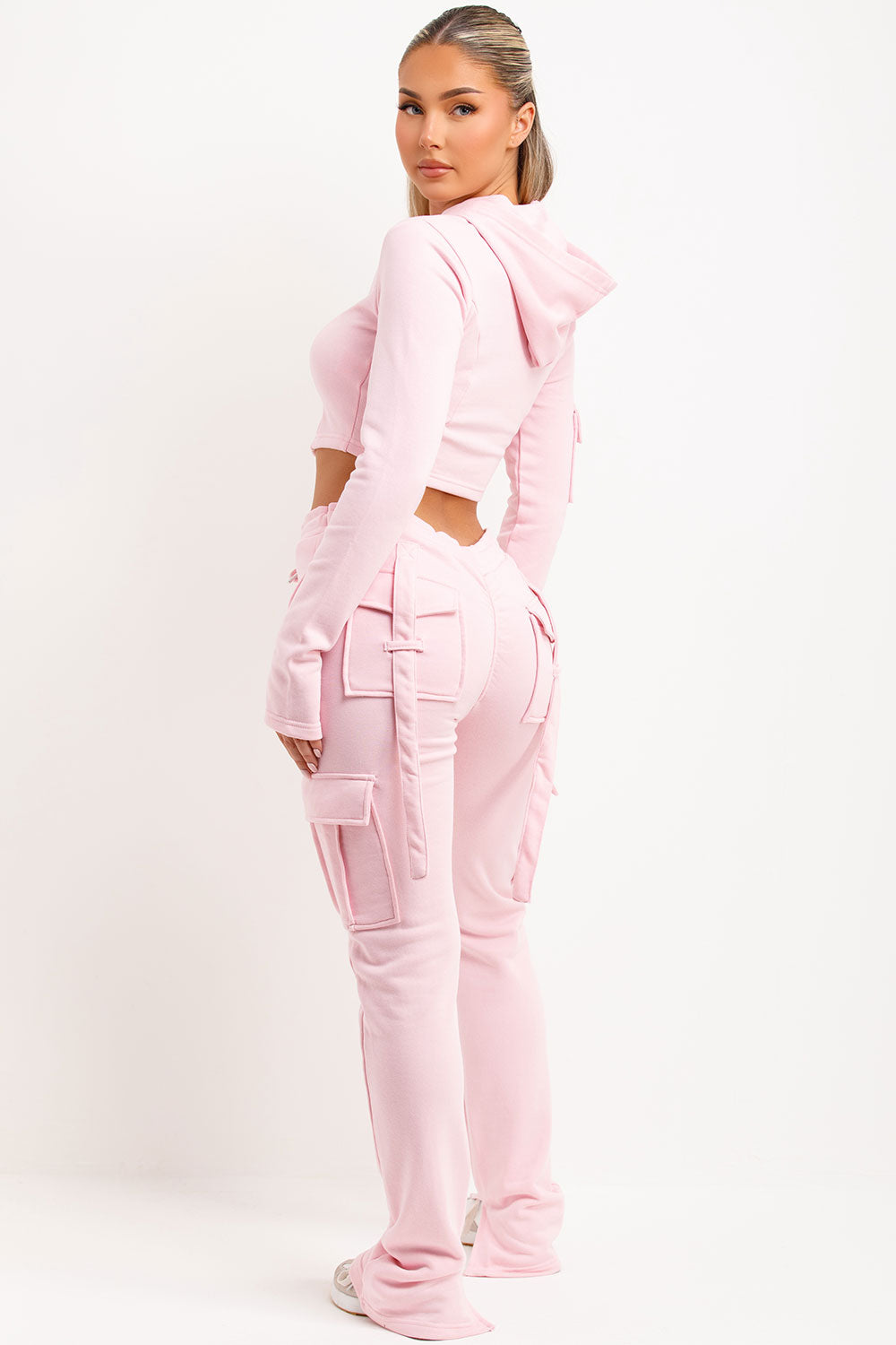 womens crop corset hoodie and bad society club joggers set