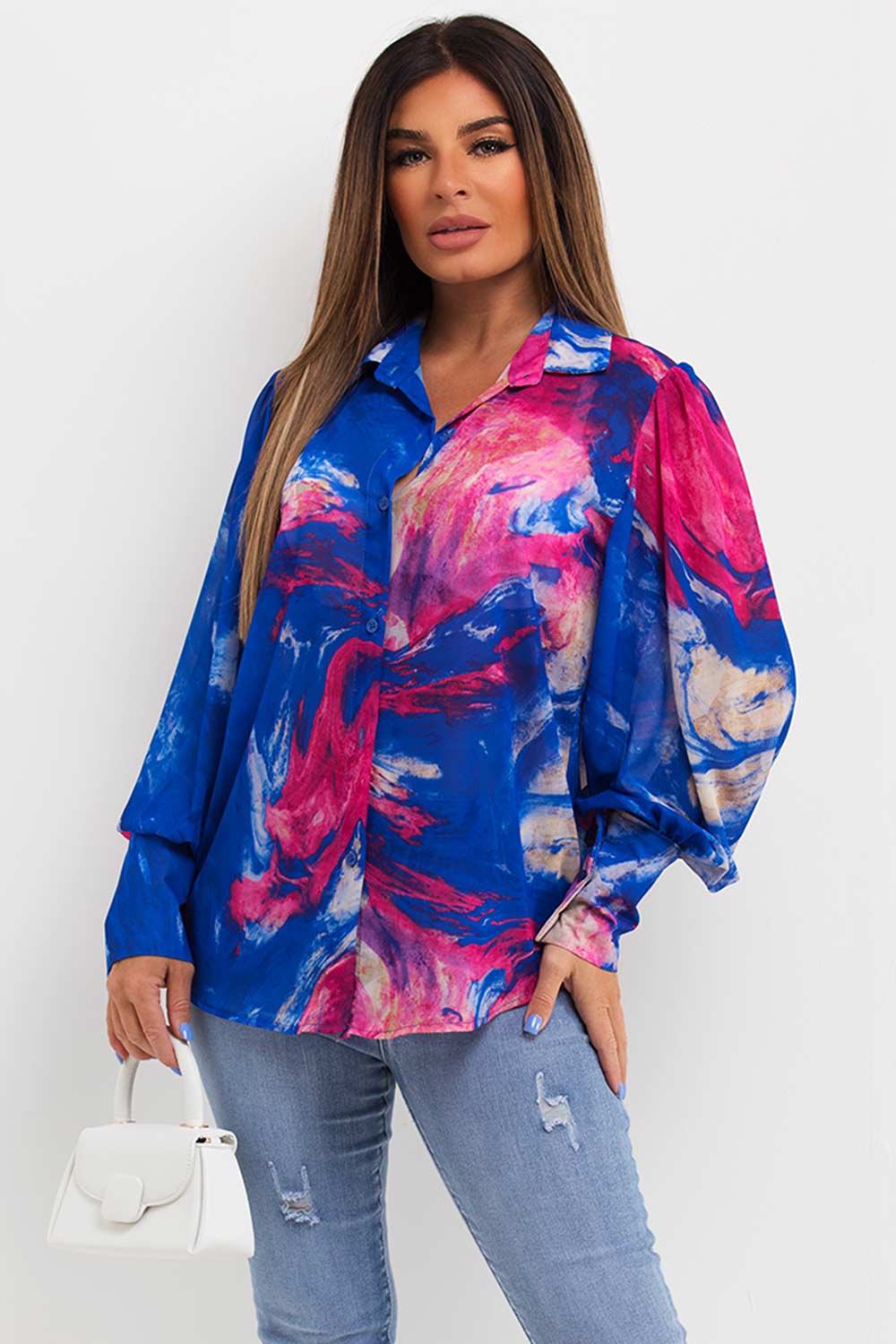 long sleeve chiffon blouse shirt