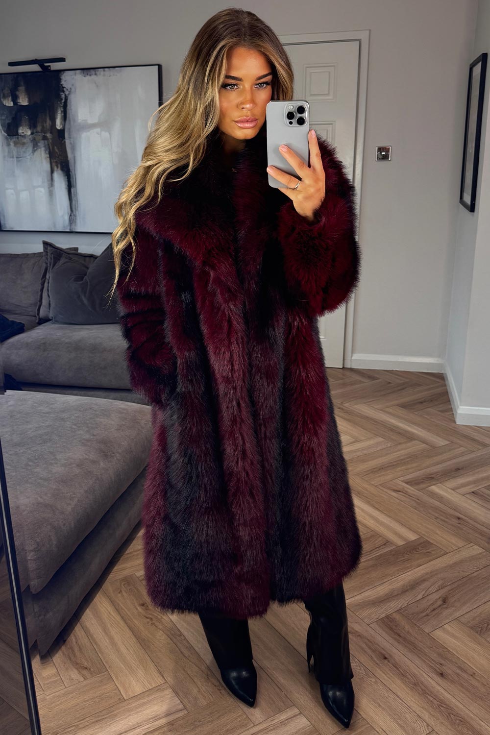 styledup long fur coat for womens